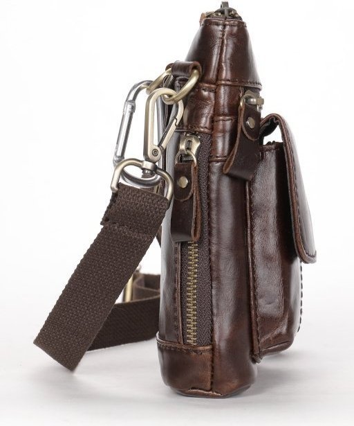Коричневая мужская сумка через плечо из качественной кожи Vintage (20097)