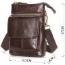 Коричневая мужская сумка через плечо из качественной кожи Vintage (20097) - 8