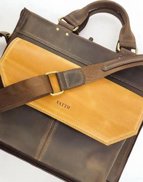 Мужская сумка винтажного стиля с яркой вставкой VATTO (11690) - 2