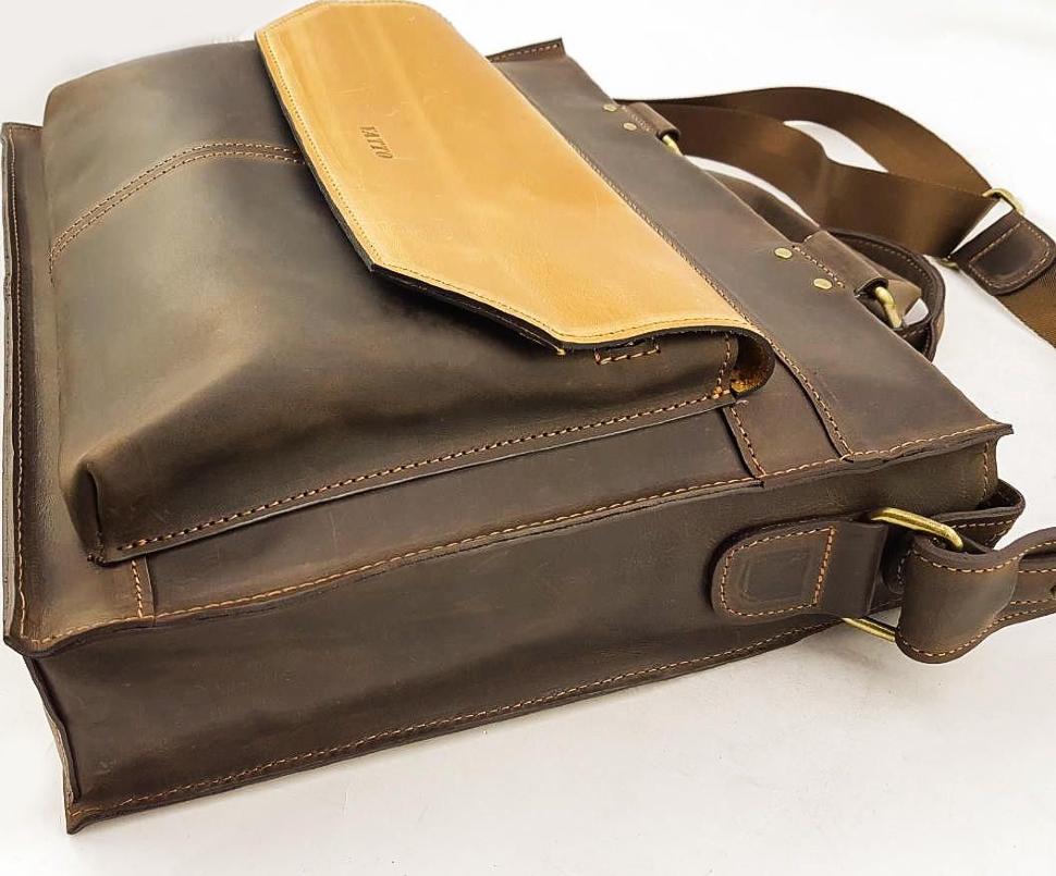 Мужская сумка винтажного стиля с яркой вставкой VATTO (11690)