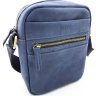 Компактная наплечная мужская сумка синего цвета с ручкой VATTO (11790) - 3