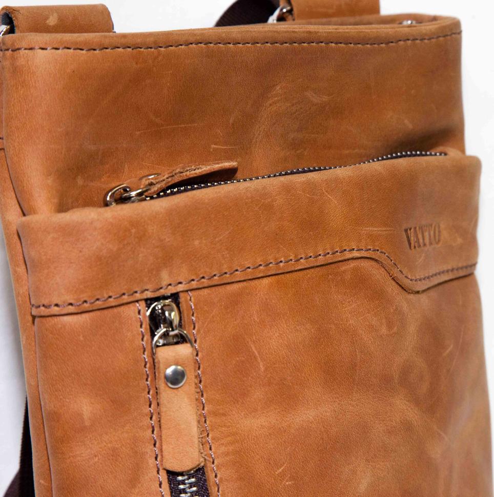 Стильная мужская сумка планшет рыжего цвета VATTO (11889)