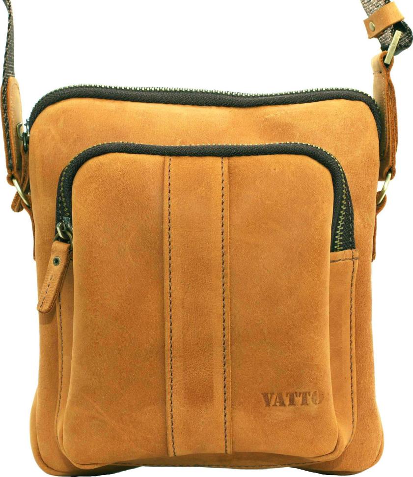 Маленькая мужская сумка рыжего цвета VATTO (12089)