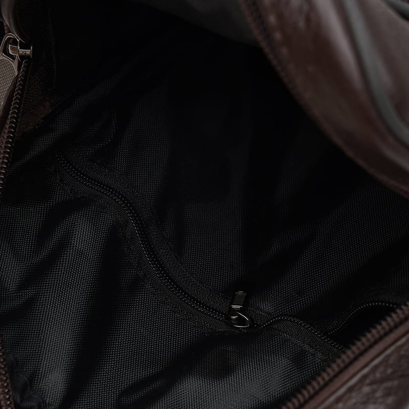 Миниатюрная мужская кожаная сумка на плечо коричневого цвета Keizer (22072)