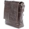 Маленькая мужская сумка через плечо из коричневой кожи SHVIGEL 2400979 - 3