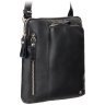Мужская черная сумка на плечо из гладкой кожи высокого качества Visconti Roy 68748 - 22