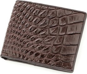 Коричневое мужское портмоне из кожи крокодила CROCODILE LEATHER (024-18577)