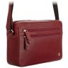 Женская горизонтальная сумка-кроссбоди из натуральной кожи красного цвета Visconti 70749 - 5
