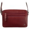 Женская горизонтальная сумка-кроссбоди из натуральной кожи красного цвета Visconti 70749 - 6