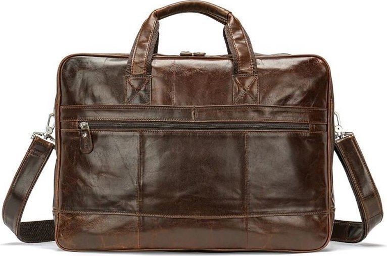 Большая деловая кожаная сумка с отделением для ноутбука VINTAGE STYLE (14770)