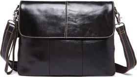 Коричневая наплечная мужская сумка с ремешком на запястье VINTAGE STYLE (14851)