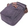 Черная небольшая мужская сумка-барсетка из плотного текстиля с ручкой Vintage (2421243) - 3