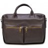 Добротная деловая сумка под ноутбук из коричневой кожи TARWA (19934) - 3