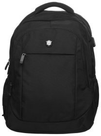 Міський чоловічий рюкзак із чорного текстилю на блискавці Aoking 73149