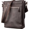 Мужская кожаная сумка на плечо коричневого цвета в сдержанном стиле SHVIGEL (11129) - 2