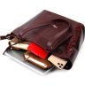 Бордовая крупная женская сумка с длинными ручками KARYA (2420835) - 8