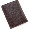 Темно-коричневое мужское портмоне из натуральной кожи флотар без застежки KARYA (18331) - 3