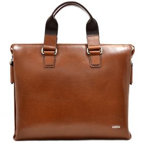 Светло-коричневая деловая сумка горизонтального типа - DESISAN (11584)