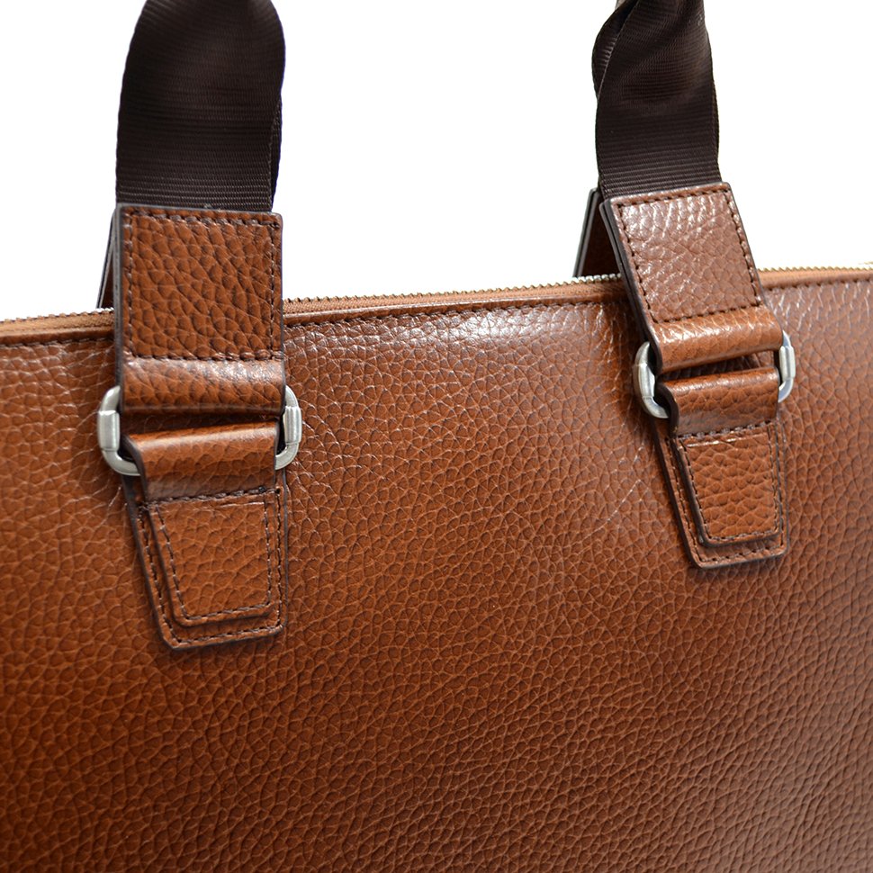 Светло-коричневая деловая сумка горизонтального типа - DESISAN (11584)