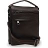 Коричневая мужская сумка-барсетка из гладкой кожи с ручкой и плечевым ремнем Ricco Grande (21388) - 1