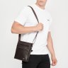 Коричневая мужская сумка-барсетка из гладкой кожи с ручкой и плечевым ремнем Ricco Grande (21388) - 6