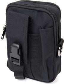 Черная мужская сумка на пояс из нейлона Vintage (20645)