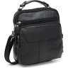 Мужская сумка-барсетка из мелко-зернистой кожи черного цвета Keizer (22069) - 1