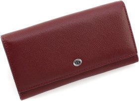 Женский кожаный бордовый кошелек с блоком под карты ST Leather 1767449