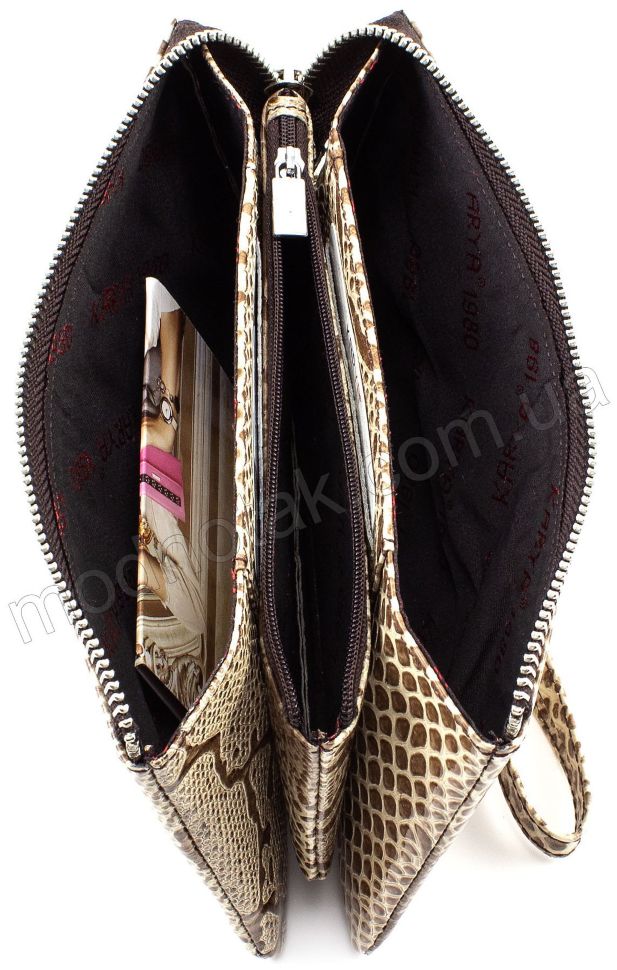 Кожаный женский кошелек-клатч на молнии KARYA (1075-011)
