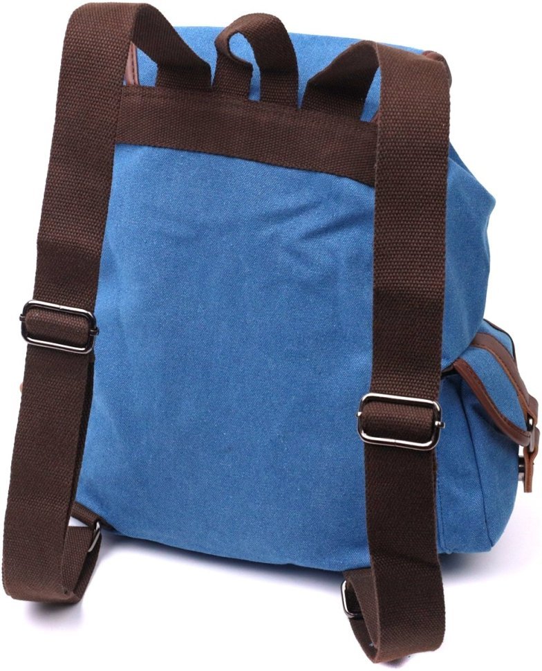 Текстильный рюкзак синего цвета с клапаном на магните Vintage 2422152