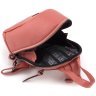 Компактный женский кожаный рюкзак персикового цвета KARYA 69749 - 6
