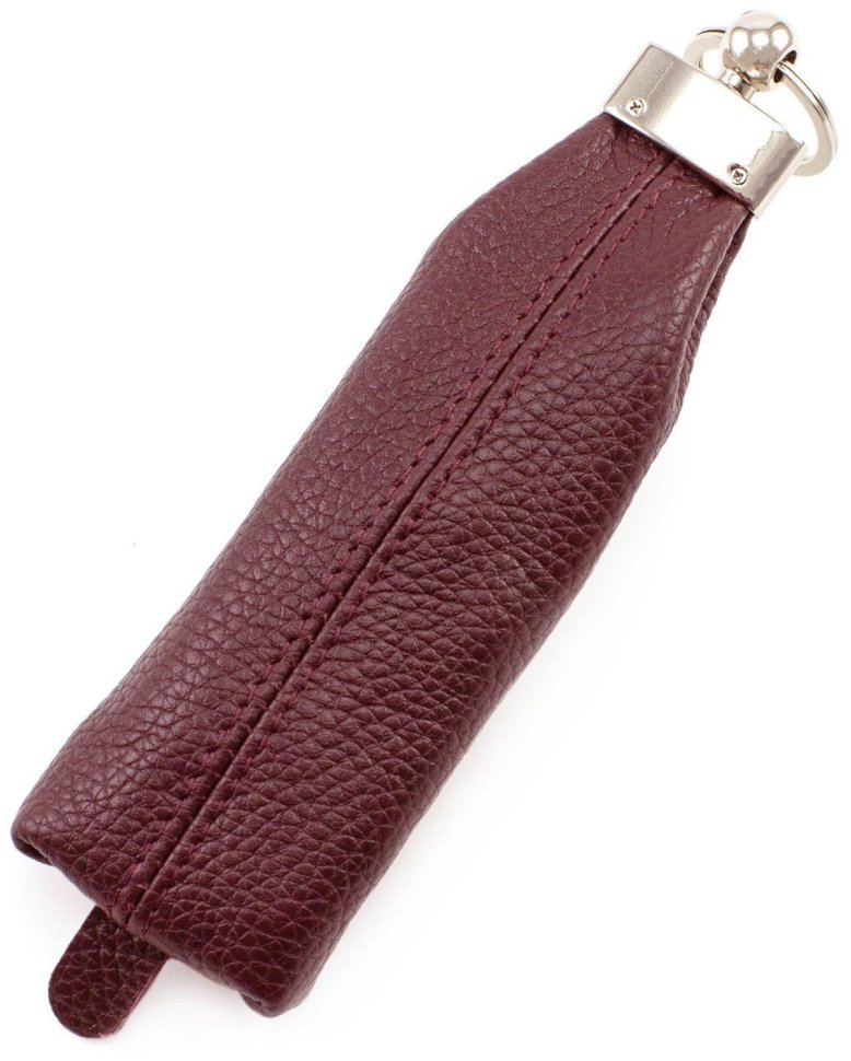 Кожаная ключница с кольцом в цвете марсала ST Leather (41047)