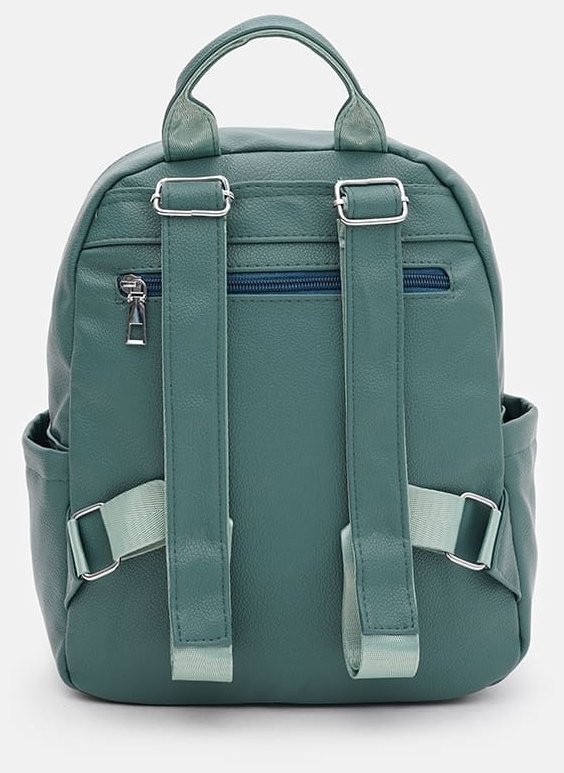 Зеленый женский рюкзак из кожзама на молнии Monsen 71850