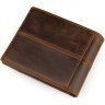 Мужское портмоне коричневого цвета из натуральной кожи с отделом для монет Vintage (14225) - 1