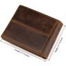 Мужское портмоне коричневого цвета из натуральной кожи с отделом для монет Vintage (14225) - 2