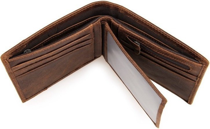Мужское портмоне коричневого цвета из натуральной кожи с отделом для монет Vintage (14225)