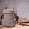 Серая текстильная мужская сумка-барсетка с ручкой Vintage (2421244) - 9