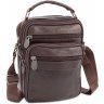 Недорогая наплечная сумка коричневого цвета Leather Collection (10050) - 1