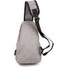 Удобная мужская сумка-слинг из плотного текстиля в сером цвете Vintage (20563) - 2