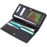 Практичный женский кошелек-клатч из натуральной кожи черного цвета с блоком для кредитных карт Tony Bellucci (2422033) - 3