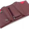 Женский маленький кошелек бордового цвета на кнопках MD Leather (17299) - 5