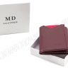 Женский маленький кошелек бордового цвета на кнопках MD Leather (17299) - 6