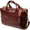 Мужская деловая кожаная сумка-портфель коричневого цвета KARYA (2420936) - 1