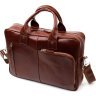 Мужская деловая кожаная сумка-портфель коричневого цвета KARYA (2420936) - 2