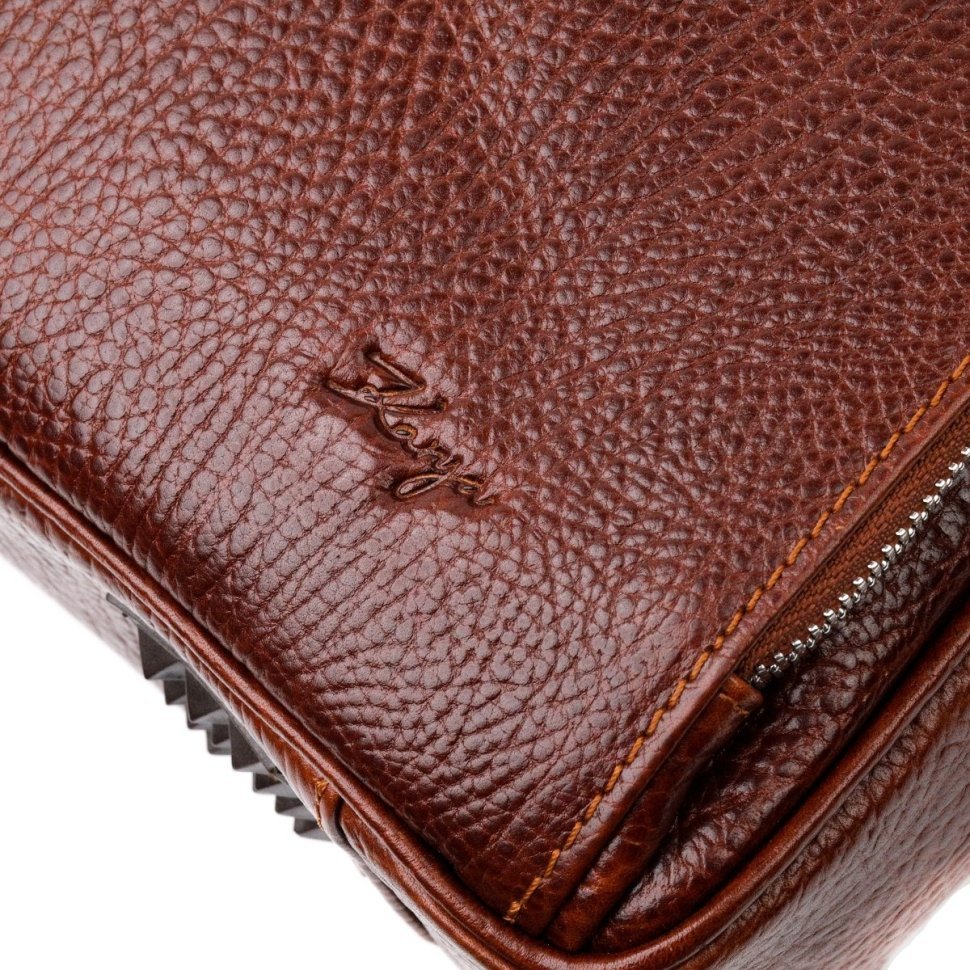Мужская деловая кожаная сумка-портфель коричневого цвета KARYA (2420936)