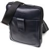 Черная мужская сумка через плечо из гладкой кожи SHVIGEL 2422142 - 1