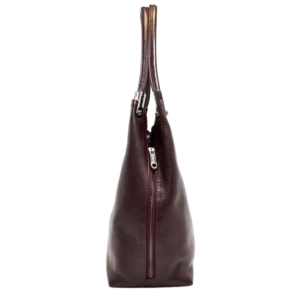 Бордовая кожаная сумка турецкого бренда Desisan (28312)