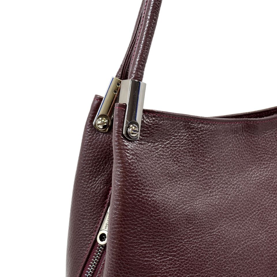 Бордовая кожаная сумка турецкого бренда Desisan (28312)