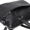 Мужская кожаная сумка под ноутбук классического дизайна в черном цвете Keizer (21406) - 6