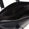 Мужская кожаная сумка под ноутбук классического дизайна в черном цвете Keizer (21406) - 7